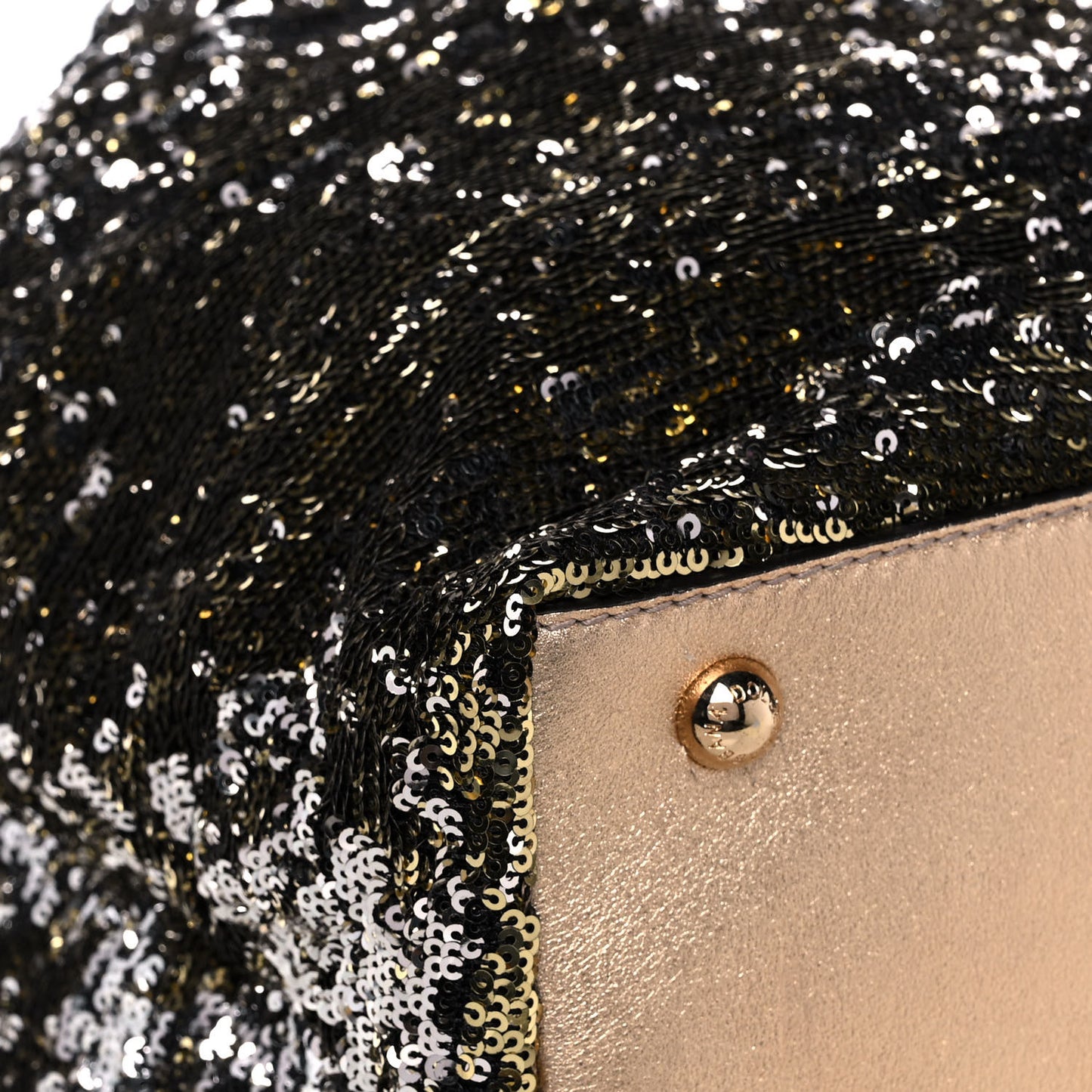 Sequin Embellished Drawstring Tote Gold