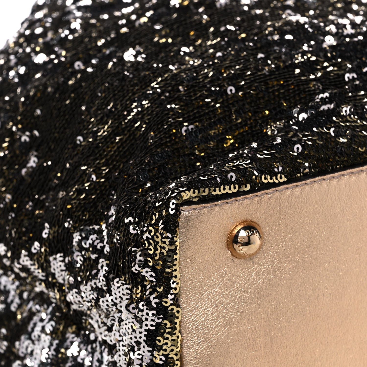 Dolce & Gabbana Sequin Embellished Drawstring Tote Gold 7 of 11