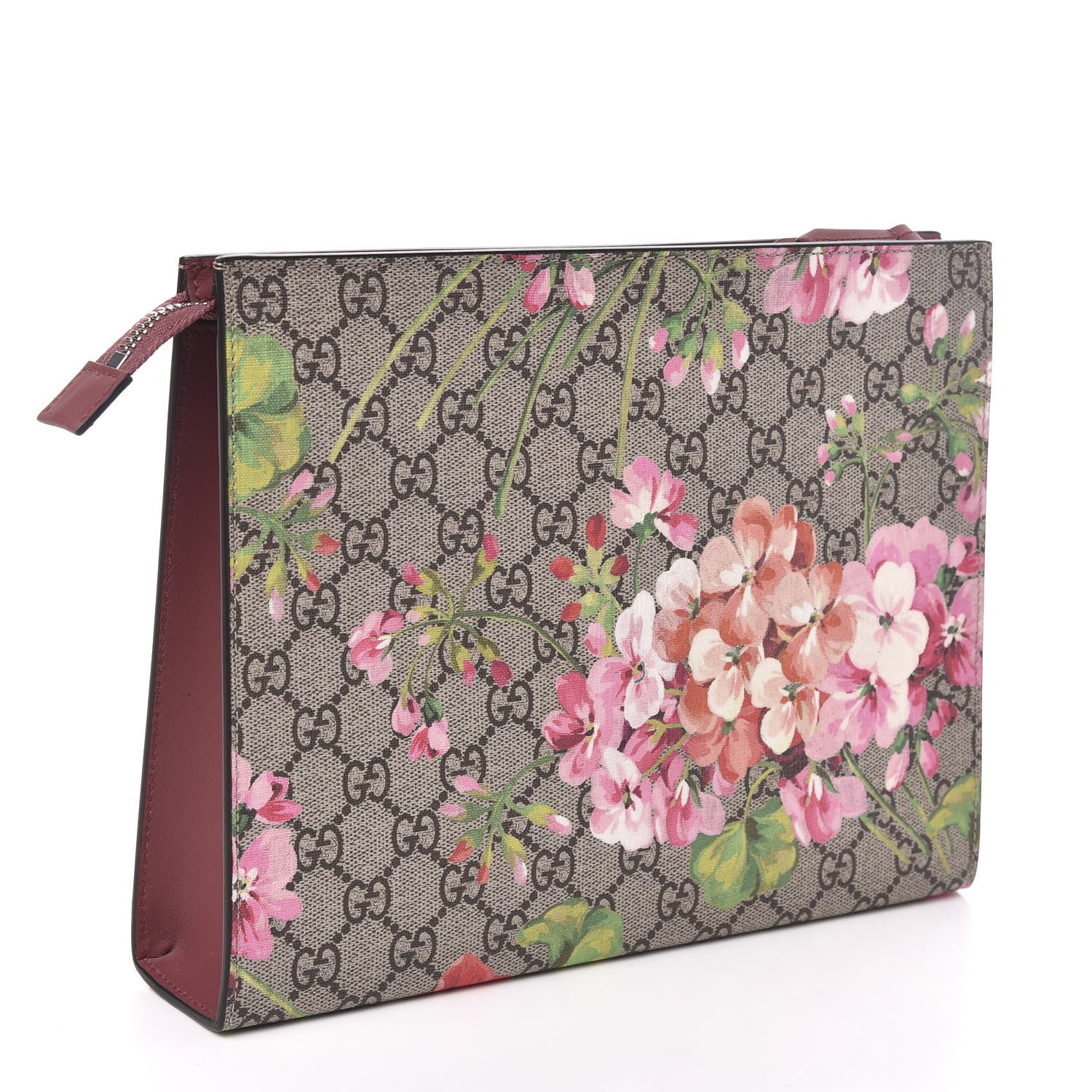 Gucci GG Supreme Monogram Blooms Large Cosmetic Case Beige Multicolor Dry Rose 3 of 7