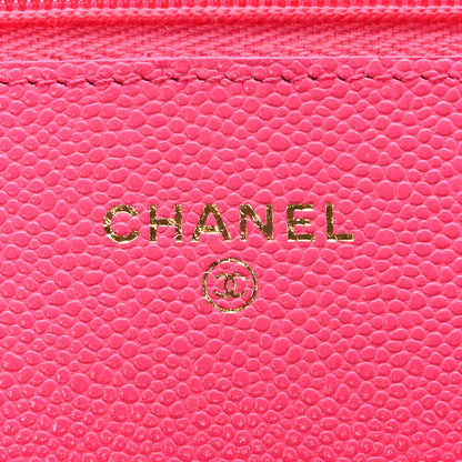 Chanel Caviar Quilted Wallet on Chain WOC Fuchsia 6 of 15