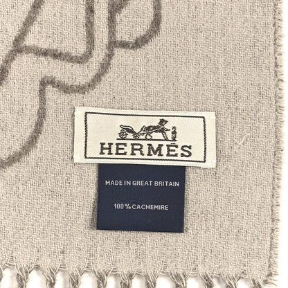 Hermes Cashmere Tete-a-Tete Equestre Scarf Taupe Grege 8 of 8