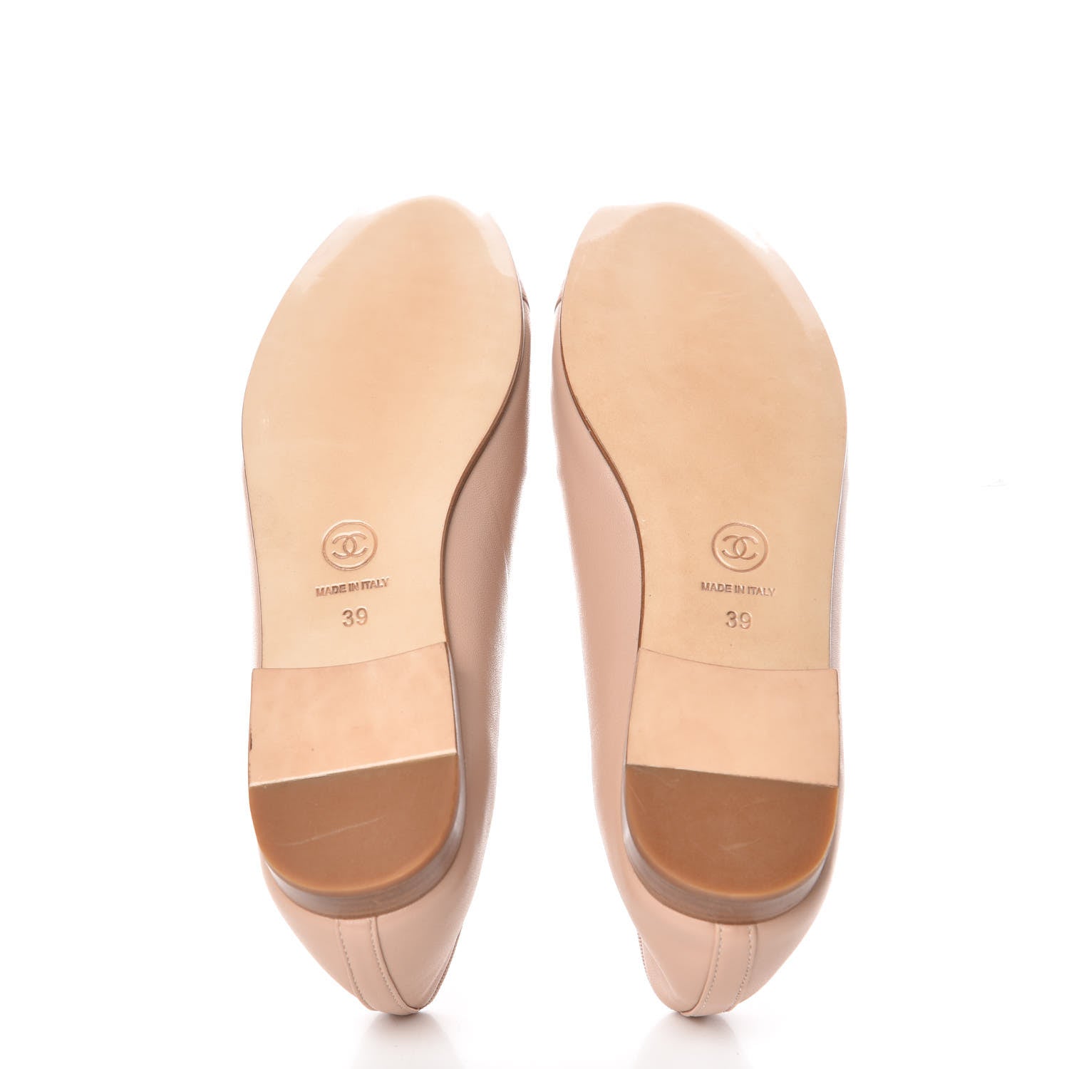 Chanel Calfskin Cap Toe CC Ballerina Flats 39 Light Pink 5 of 9