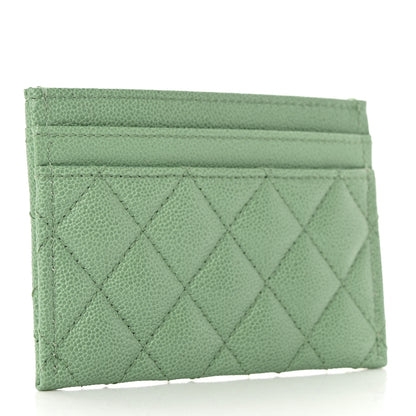 Chanel Caviar Quilted Boy Card Holder Light Green 3 of 9