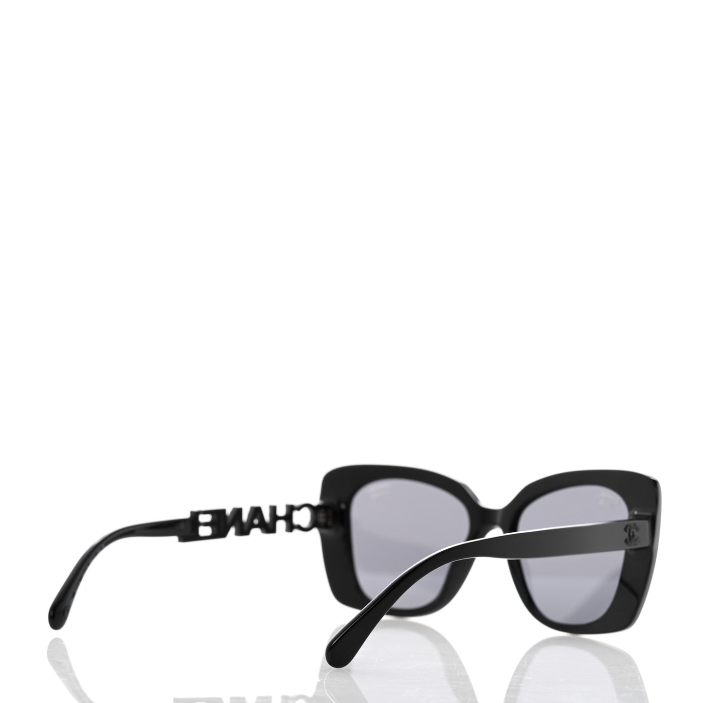 Acetate Strass Polarized Square Sunglasses 5422-B Black