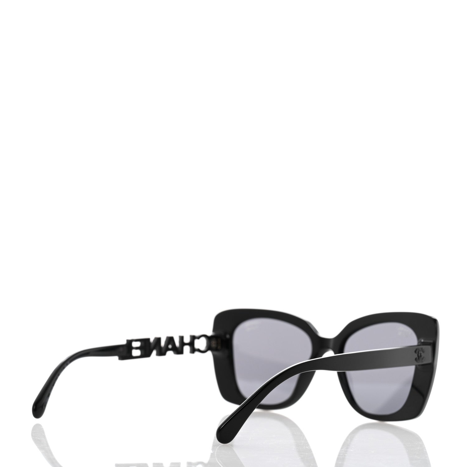 Chanel Acetate Strass Polarized Square Sunglasses 5422-B Black 4 of 8