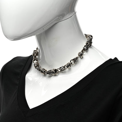Saint Laurent Chunky Chain Necklace Oxidized Silver 2 of 6
