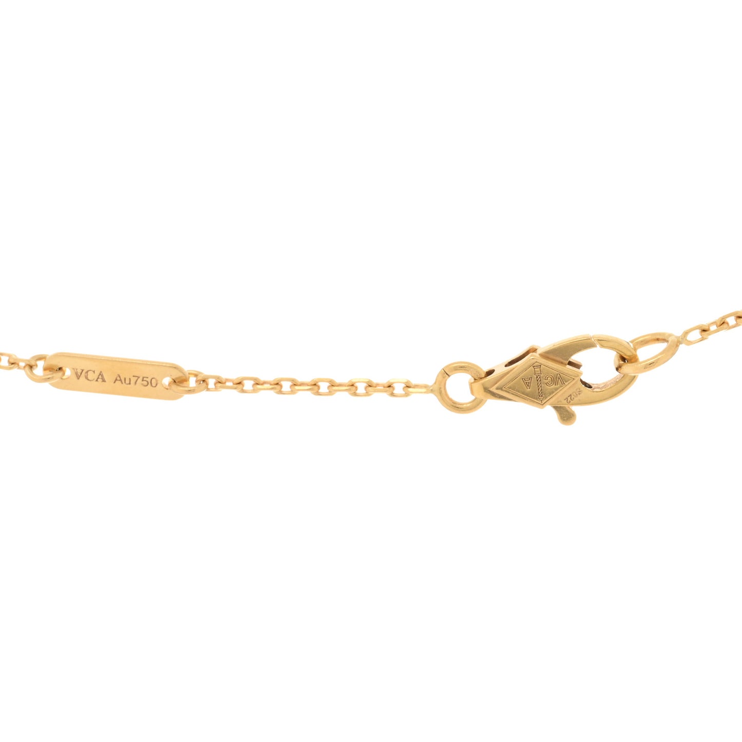 18K Yellow Gold Mother of Pearl Sweet Alhambra Butterfly Pendant Necklace