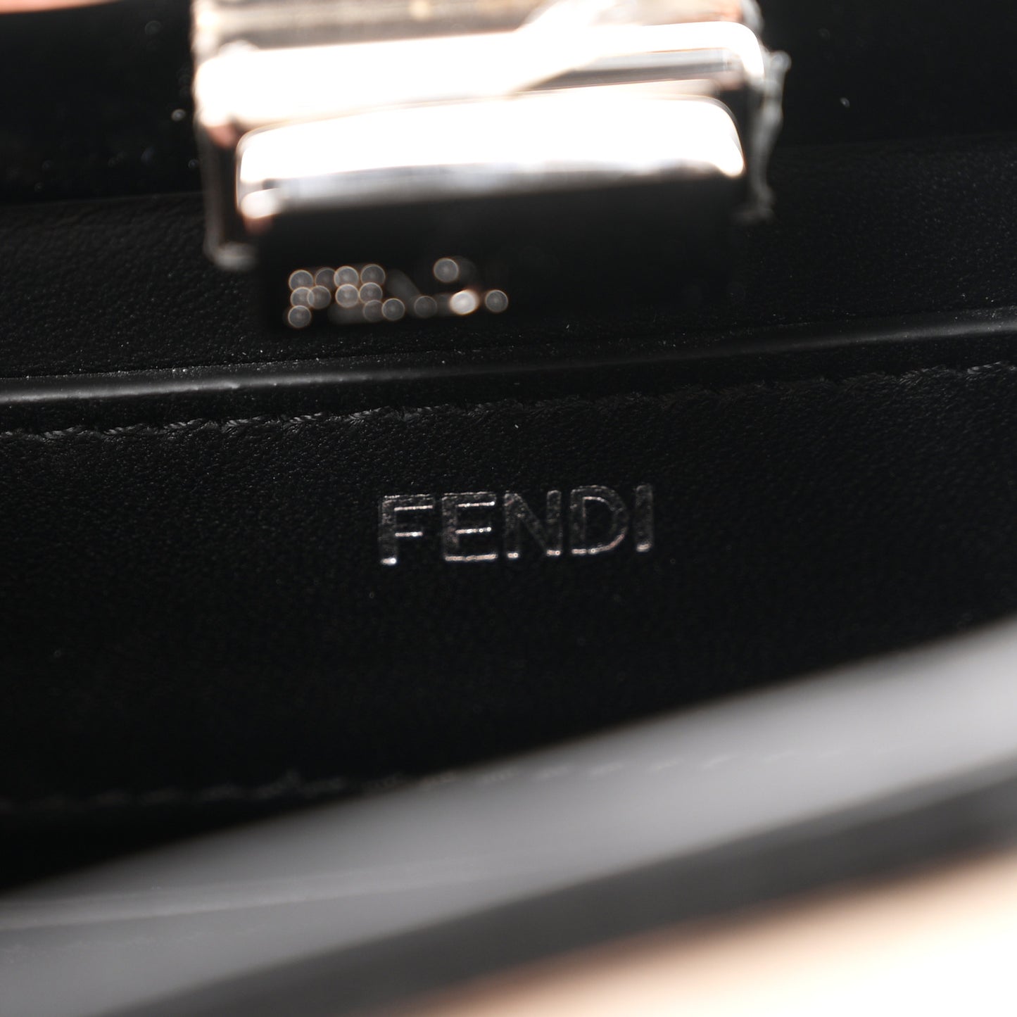 Vitello Seta Shiny Nappa Logo Embossed Laces Small Peekaboo I SEE U Satchel Black