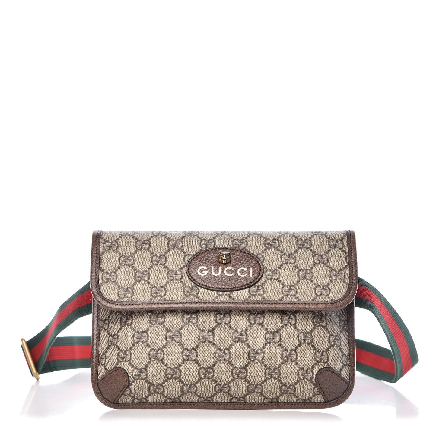 GG Supreme Monogram Neo Vintage Web Belt Bag Brown