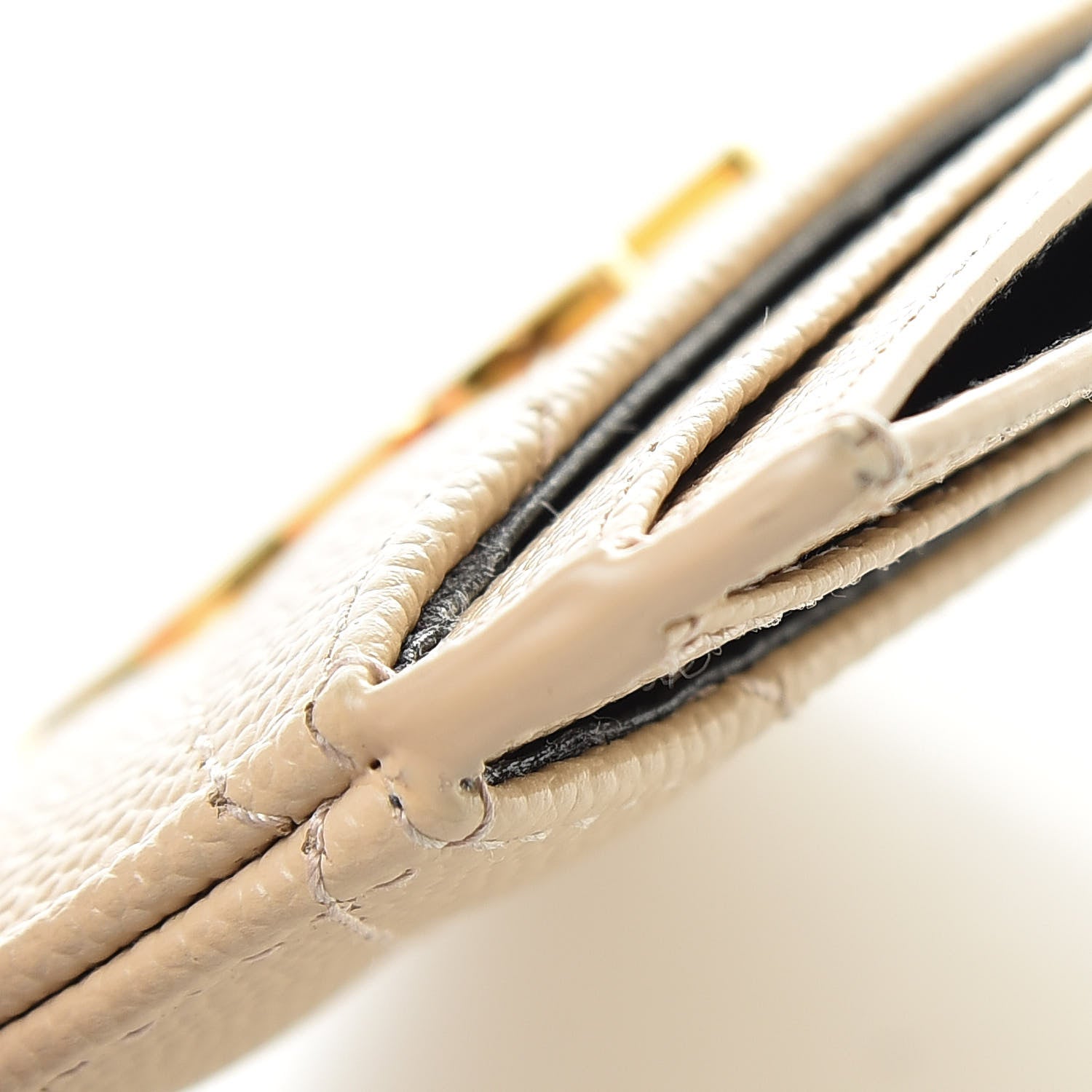 Saint Laurent Grain De Poudre Matelasse Chevron Monogram Credit Card Case Nude Powder 10 of 12