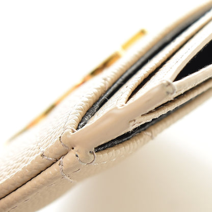 Saint Laurent Grain De Poudre Matelasse Chevron Monogram Credit Card Case Nude Powder 10 of 12