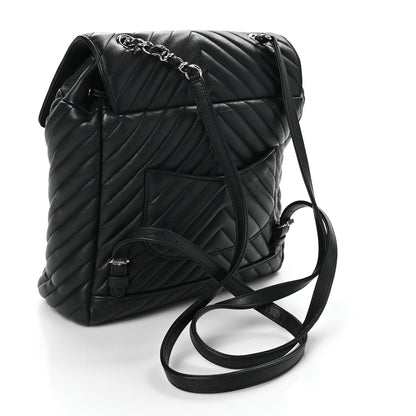 Chanel Calfskin Chevron Quilted Large Urban Spirit Backpack Black 3 of 10