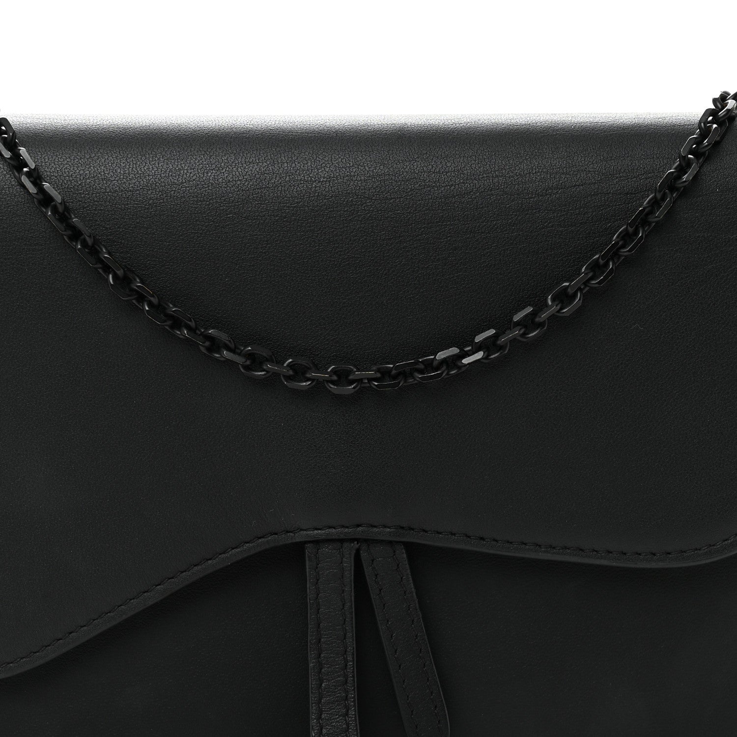 Christian Dior Ultra Matte Calfskin Saddle Chain Pouch Black 8 of 10