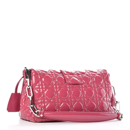 Christian Dior Patent Cannage New Lock Flap Pink 3 of 11