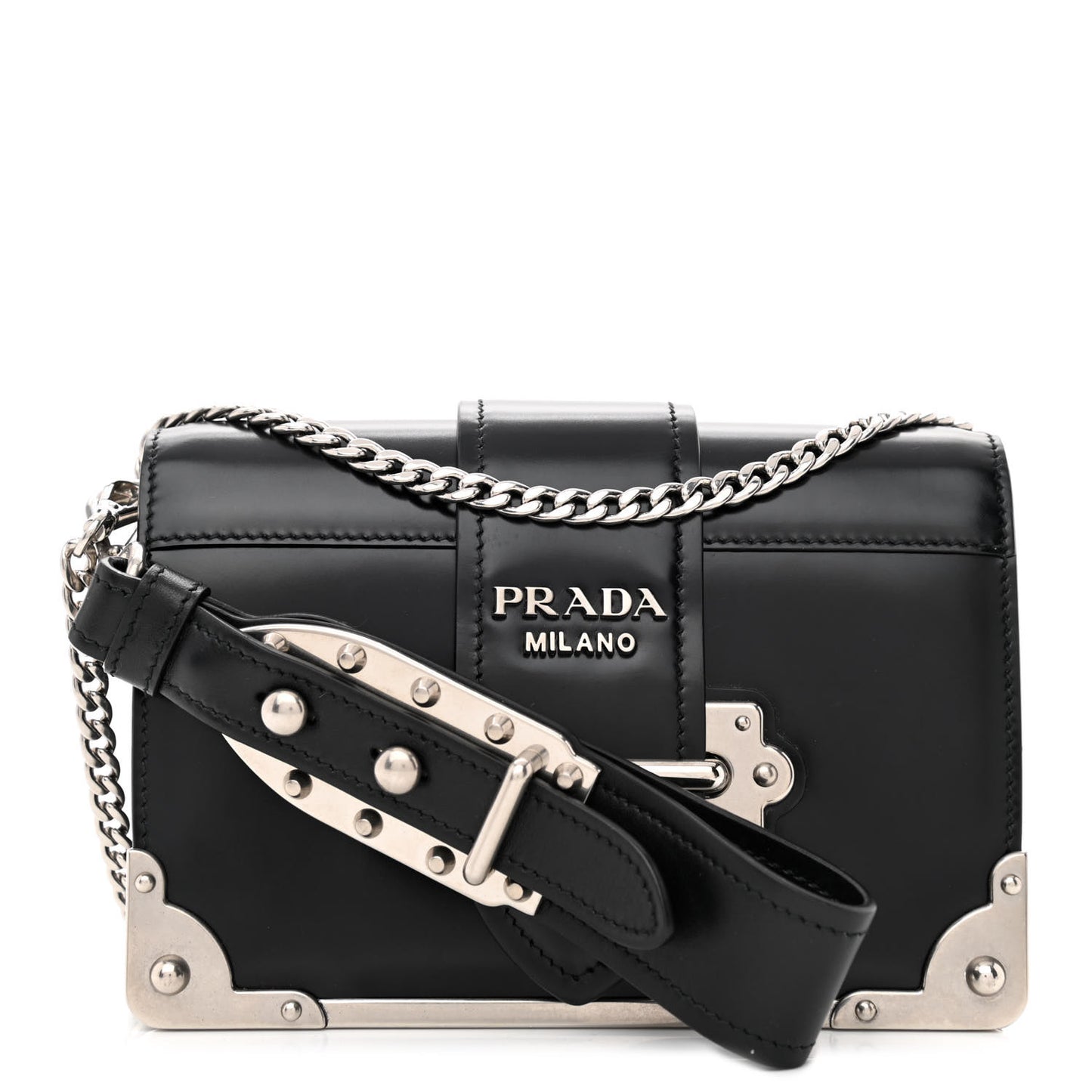 Spazzolato Soft Calfskin Cahier Bag Black