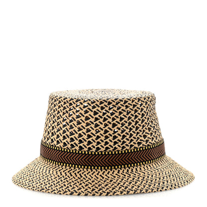 Hermes Straw Adele Panama Hat 58 Naturel Marron Jaune 4 of 12