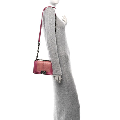 Chanel Galuchat Stingray Small Boy Flap Pink 2 of 10
