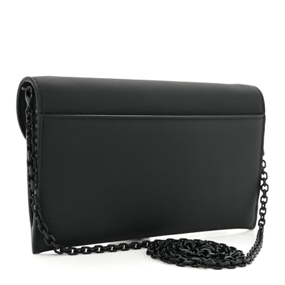 Christian Dior Ultra Matte Calfskin Saddle Chain Wallet Pouch Black 4 of 13