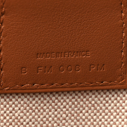 Hermes H Plume Canvas Swift Printed Quadrige au Fil Steeple 25 Bag Gris Beige Ecru Beige Gold 7 of 10