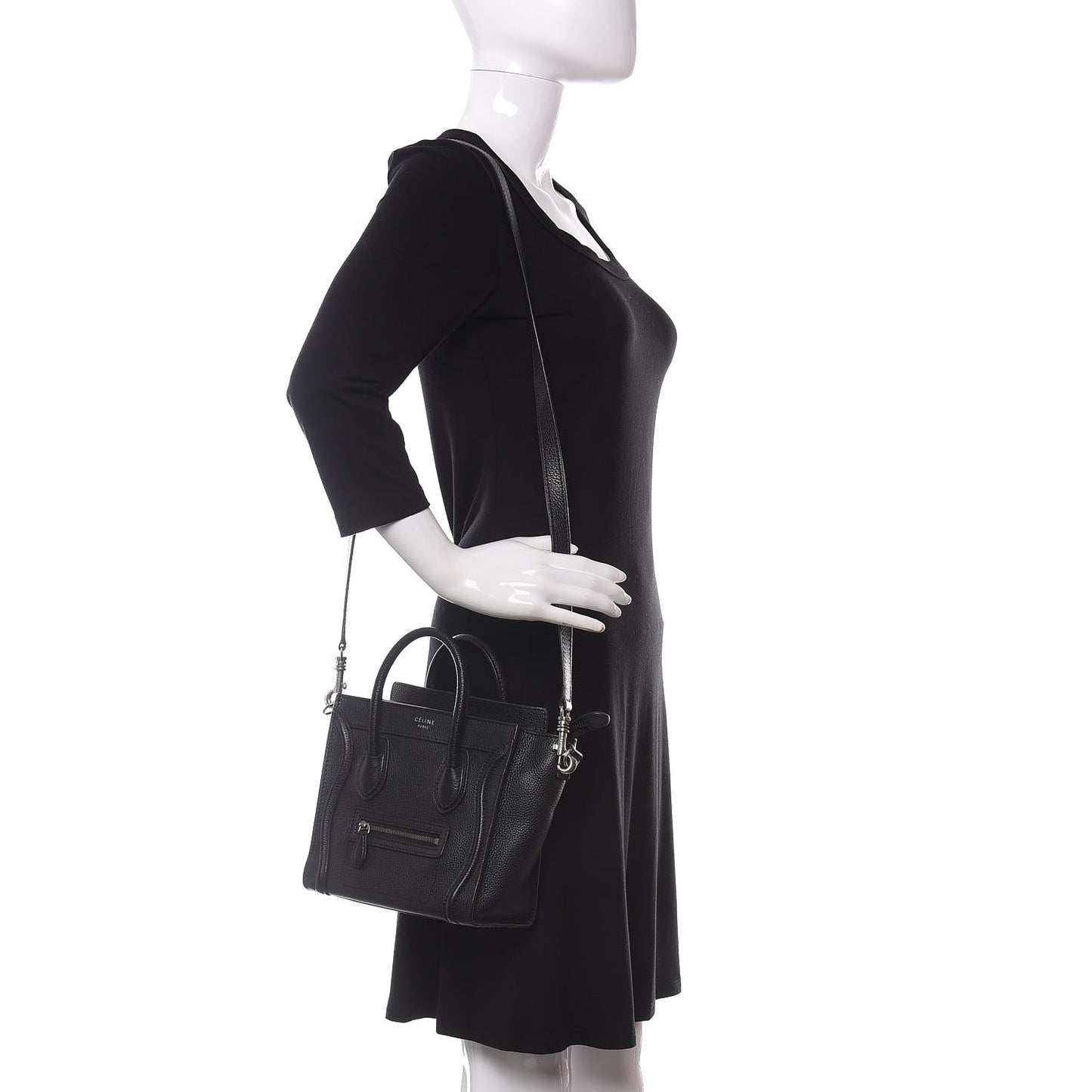 Drummed Calfskin Nano Luggage Black