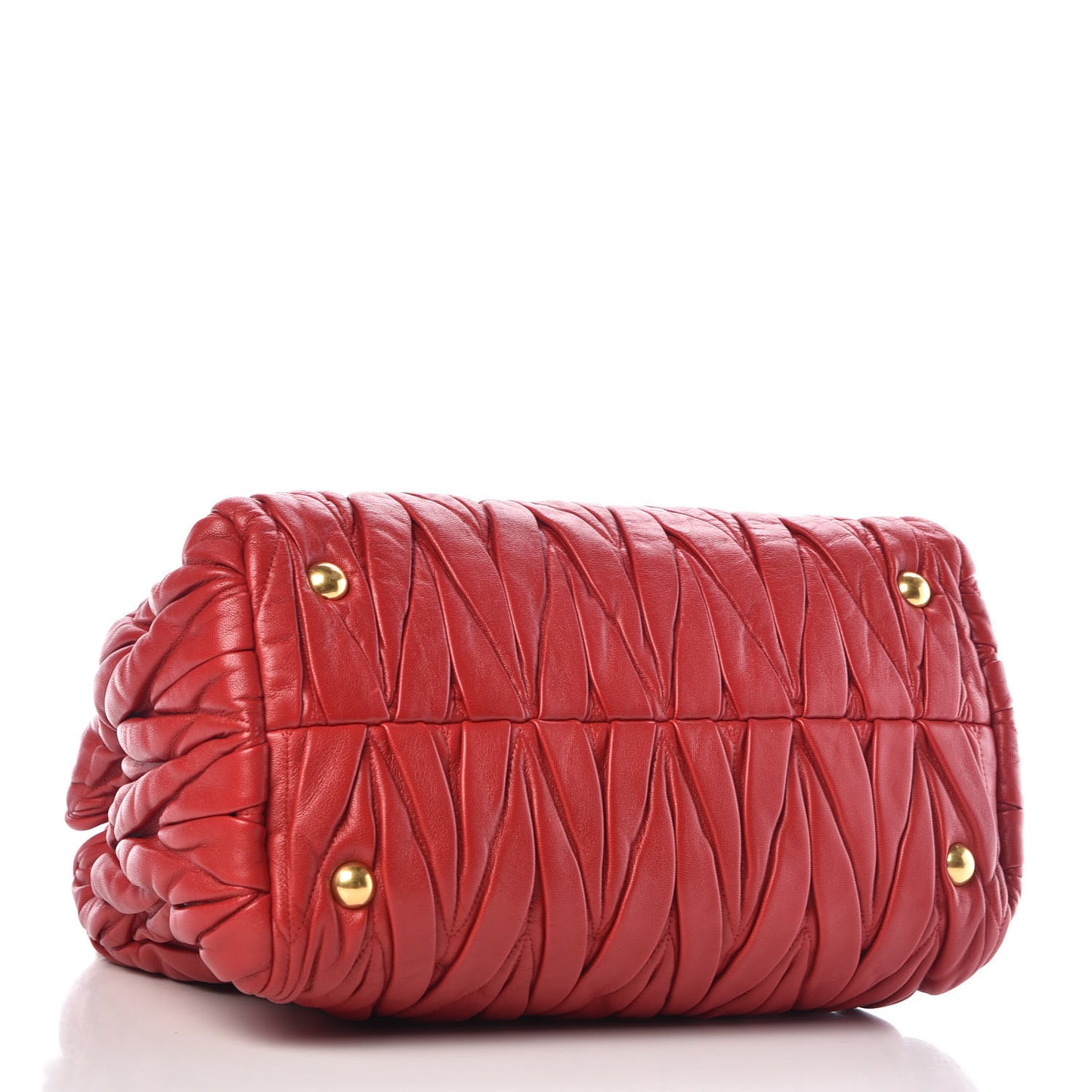 Nappa Matelasse Bauletto Top Handle Bowler Rosso