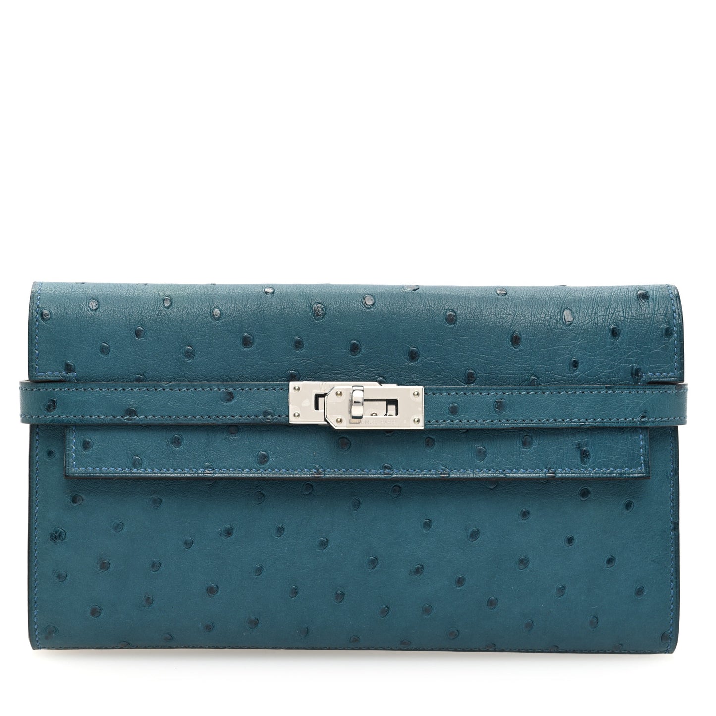 Ostrich Kelly Longue Wallet Cobalt