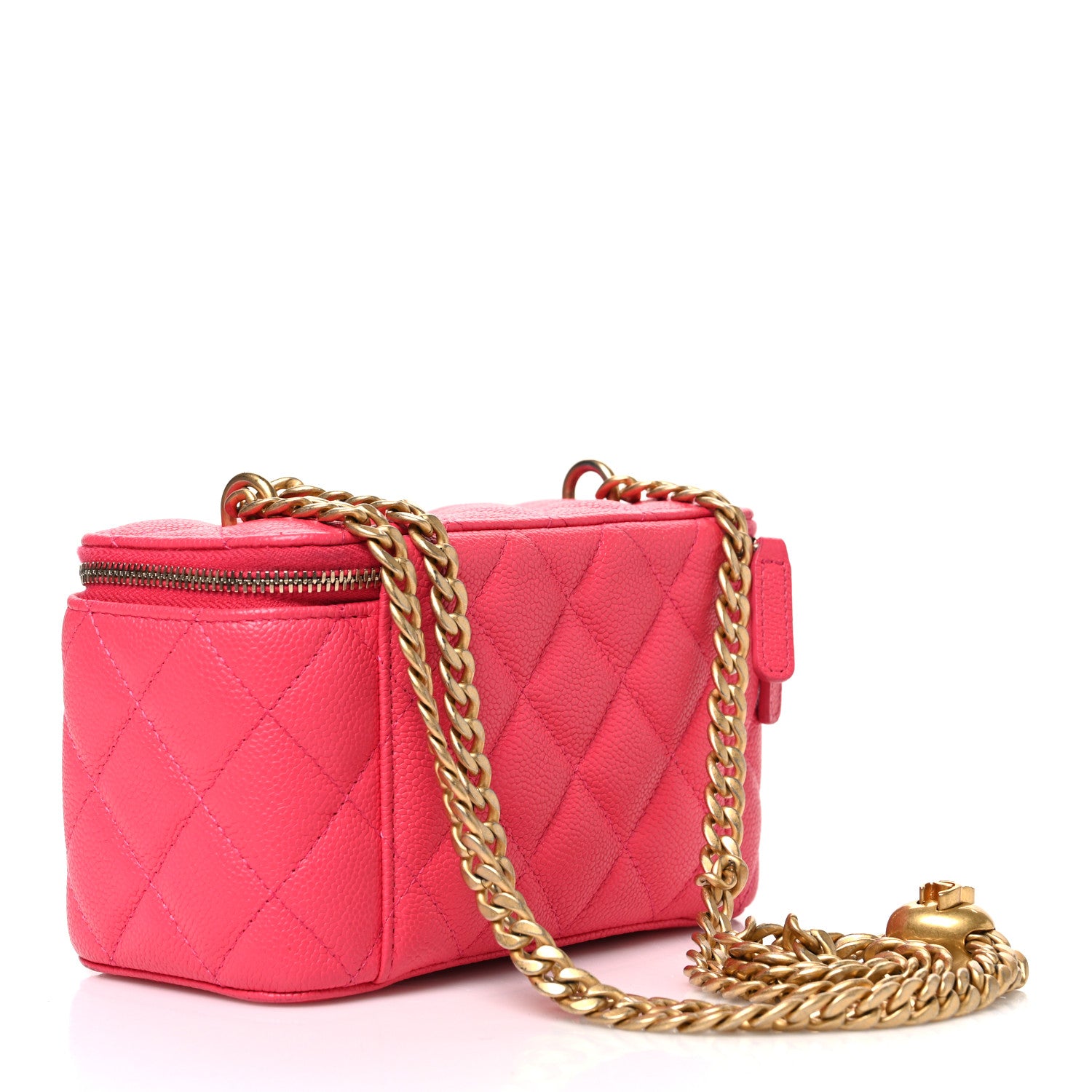 Chanel Caviar Quilted Sweetheart Vanity Case Pink 3 of 10