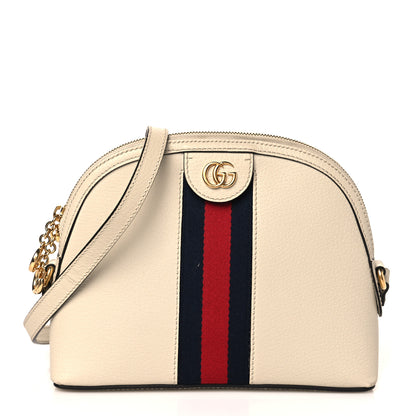 Gucci Textured Dollar Calfskin Web Small Ophidia Dome Shoulder Bag Mystic White 2 of 12
