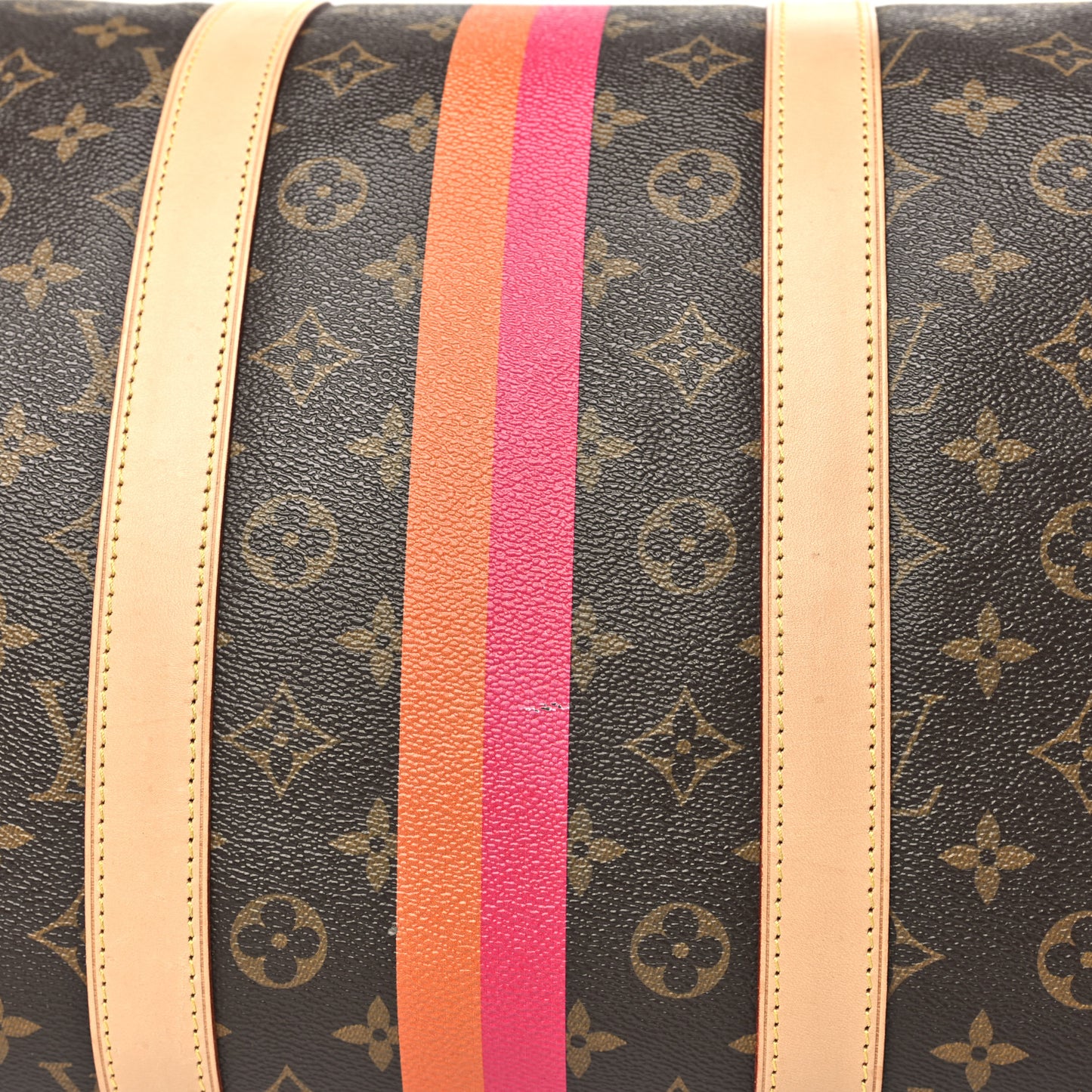 Monogram My LV Heritage Keepall Bandouliere 55 Fuchsia Orange