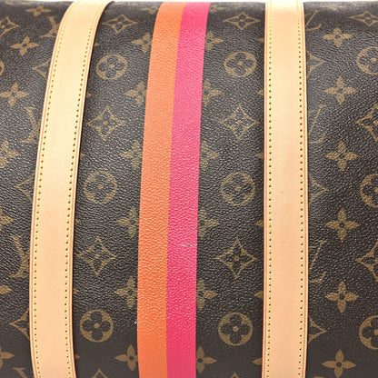 Louis Vuitton Monogram My LV Heritage Keepall Bandouliere 55 Fuchsia Orange 9 of 10