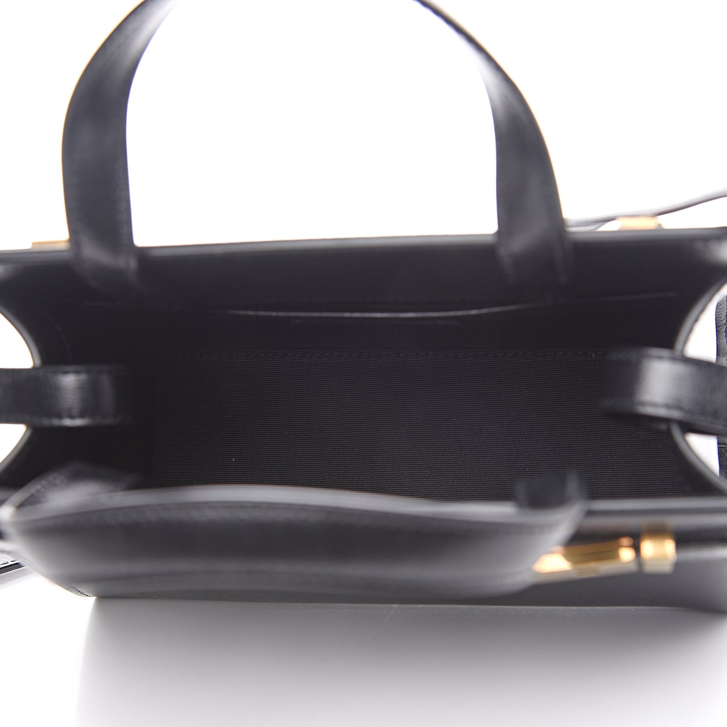 Smooth Calfskin Manhattan Nano Shopper Tote Black