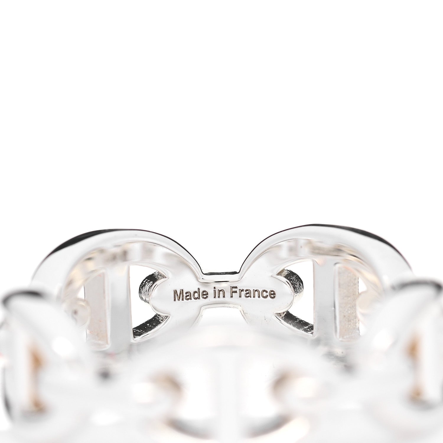 Hermes Sterling Silver PM Chaine d'Ancre Enchainee Band Ring 51 5.75 5 of 9