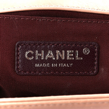 Chanel Glazed Calfskin Quilted Medium Boy Chained Flap Beige 6 of 12