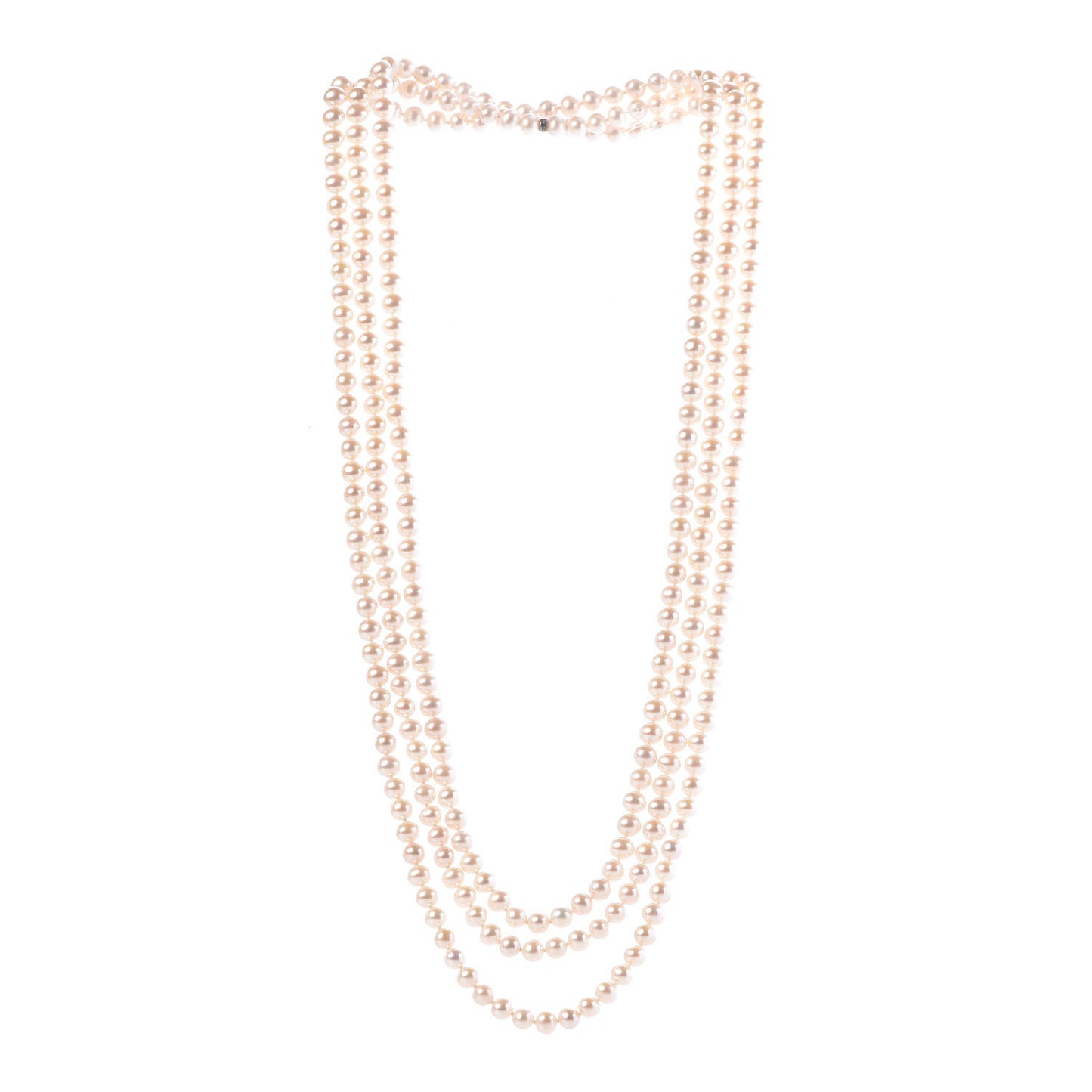 Sterling Silver Pearl 6-7mm Ziegfeld Strand Necklace 80"