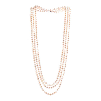 Tiffany Sterling Silver Pearl 6-7mm Ziegfeld Strand Necklace 80" 3 of 6