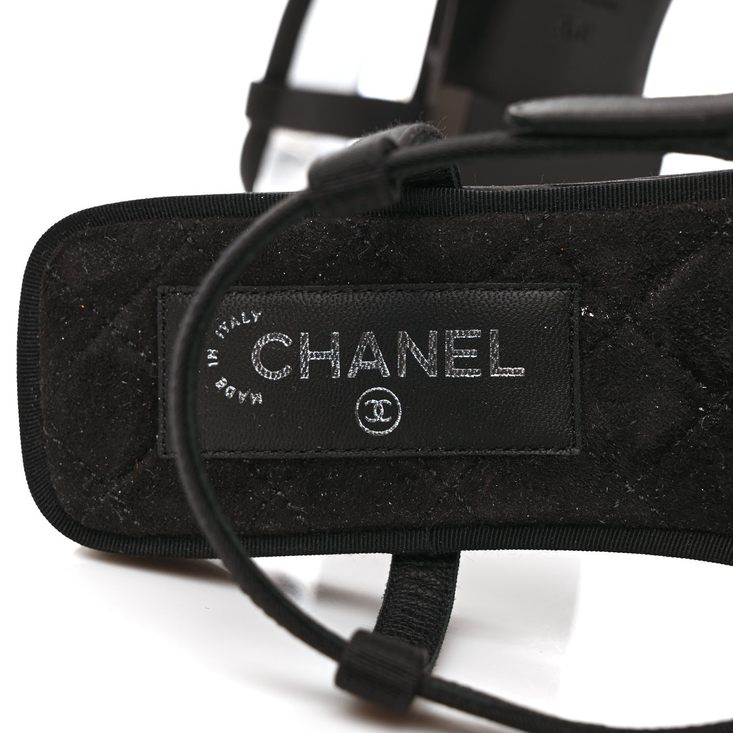 Chanel Grosgrain Velvet Crystal Bow Thong Sandals 37 Black 8 of 9