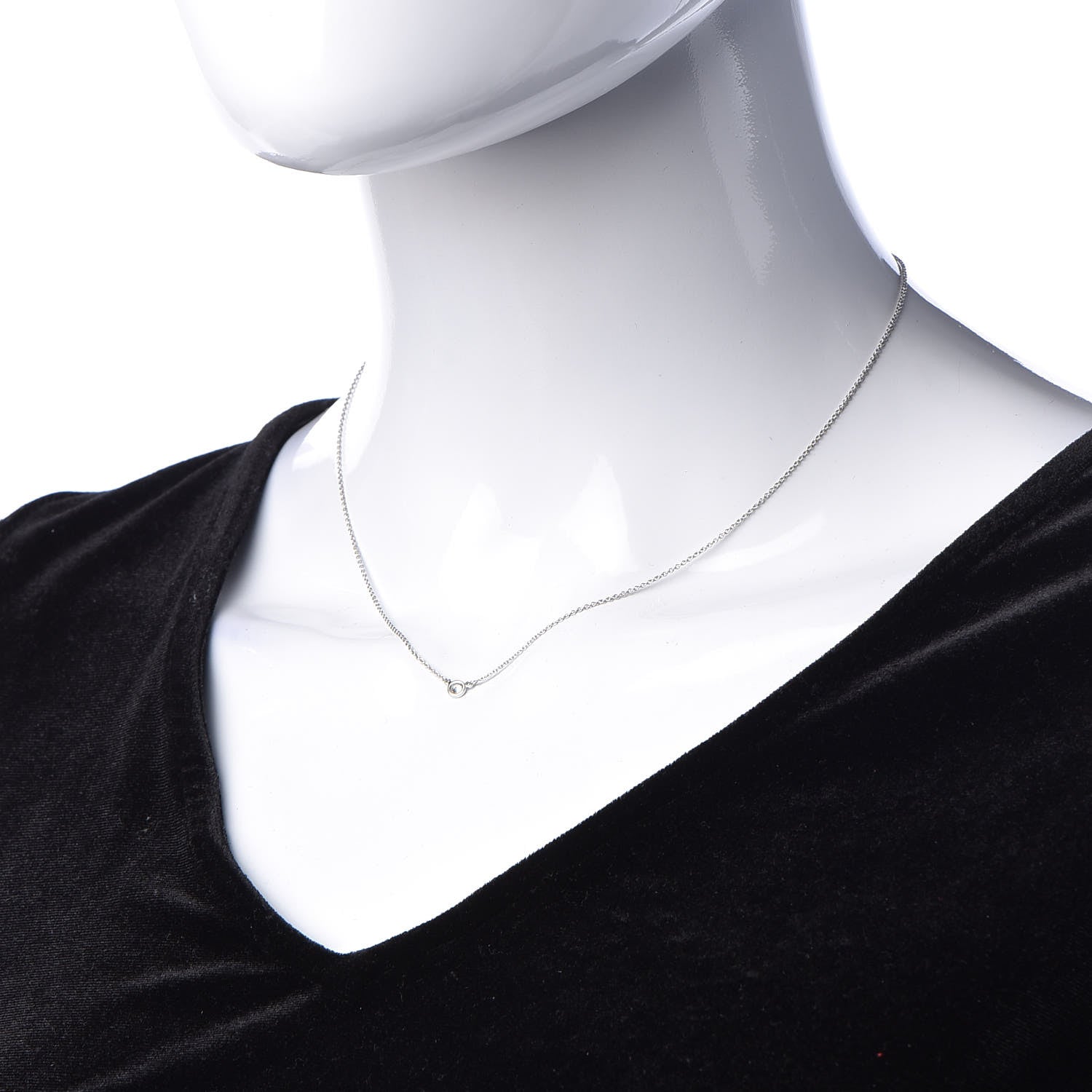 Tiffany Platinum Diamond .08ct Elsa Peretti Diamonds by the Yard Pendant Necklace 2 of 6