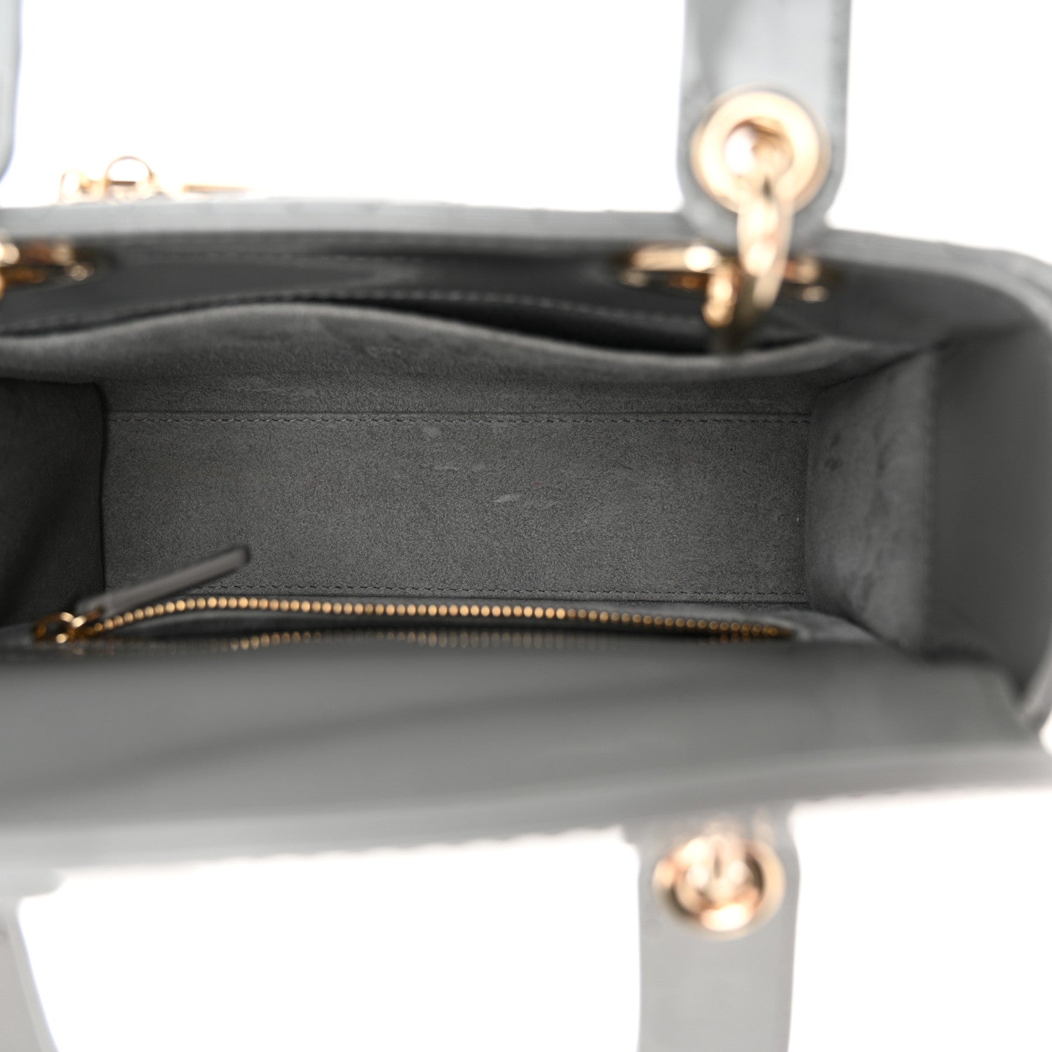 Christian Dior Patent Cannage Small Lady Dior Grey 5 of 14