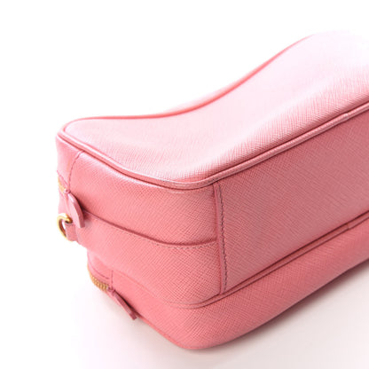 Prada Saffiano Lux Double Zip Crossbody Bag Petalo 7 of 13