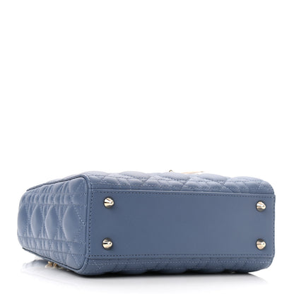 Christian Dior Lambskin Cannage Small My Lady Dior Blue Grey 3 of 10