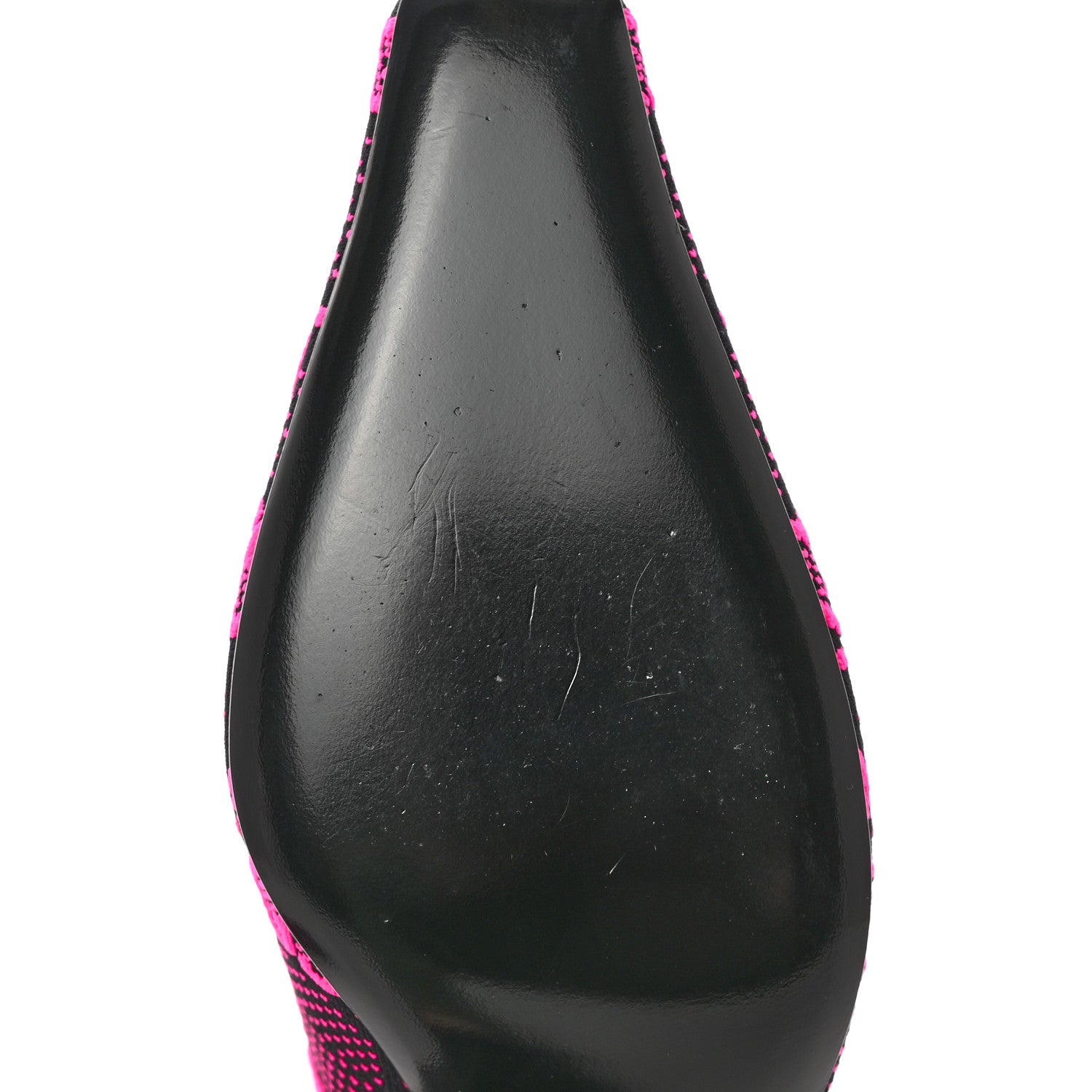 Gucci Technical Jersey Knit GG Monogram Square G 75mm Ankle Boots 38 Black Neon Fucsia 8 of 9