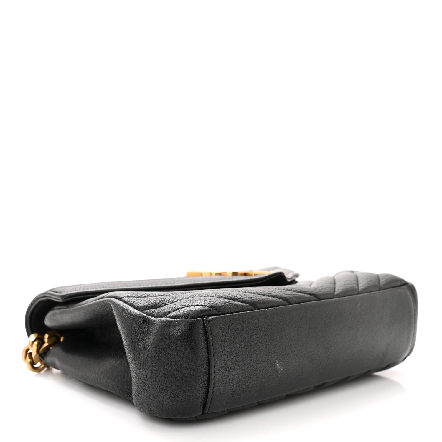 Saint Laurent Sheepskin Matelasse Chevron Monogram Medium College Bag Black 4 of 16