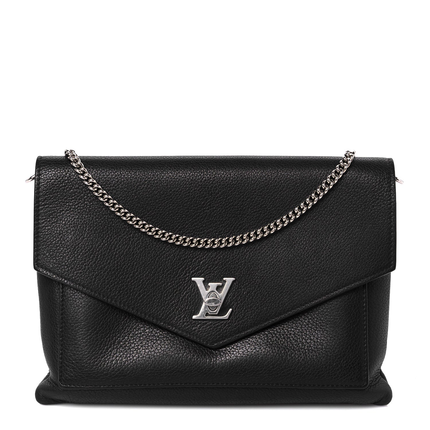 Louis Vuitton Soft Calfskin My Lockme Chain Pochette Black 1 of 10
