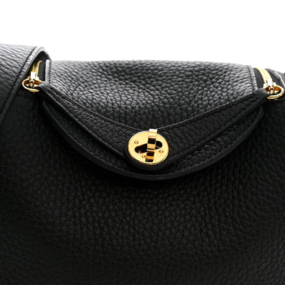 Hermes Taurillon Clemence Mini Lindy 20 Black 7 of 10