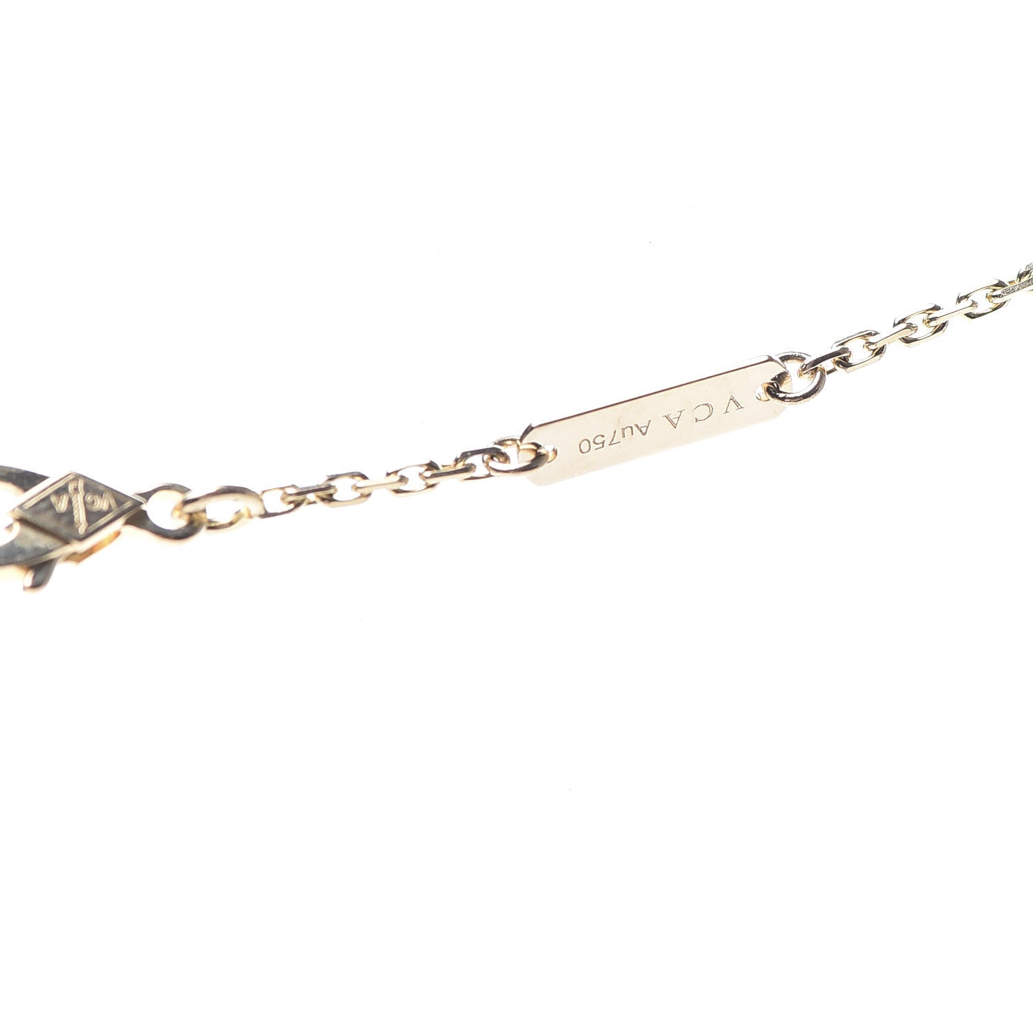 Van Cleef & Arpels 18K Yellow Gold Mother of Pearl Vintage Alhambra Pendant Necklace 6 of 6
