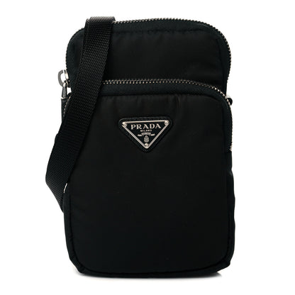 Prada Tessuto Nylon Saffiano Crossbody Pouch Black 1 of 11