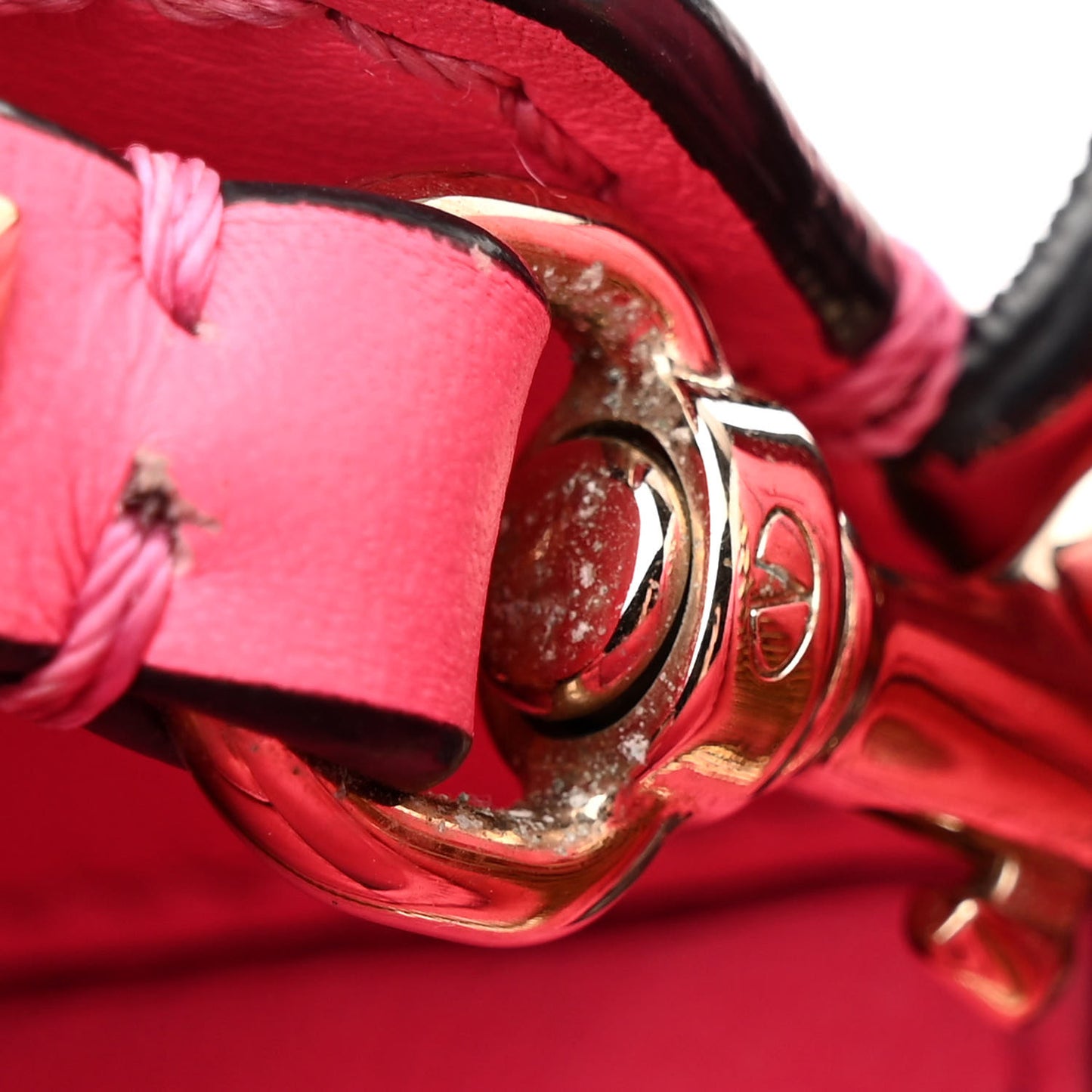 VALENTINO GARAVANI Vitello Rockstud Double Handle Tote Fuxia Fluo