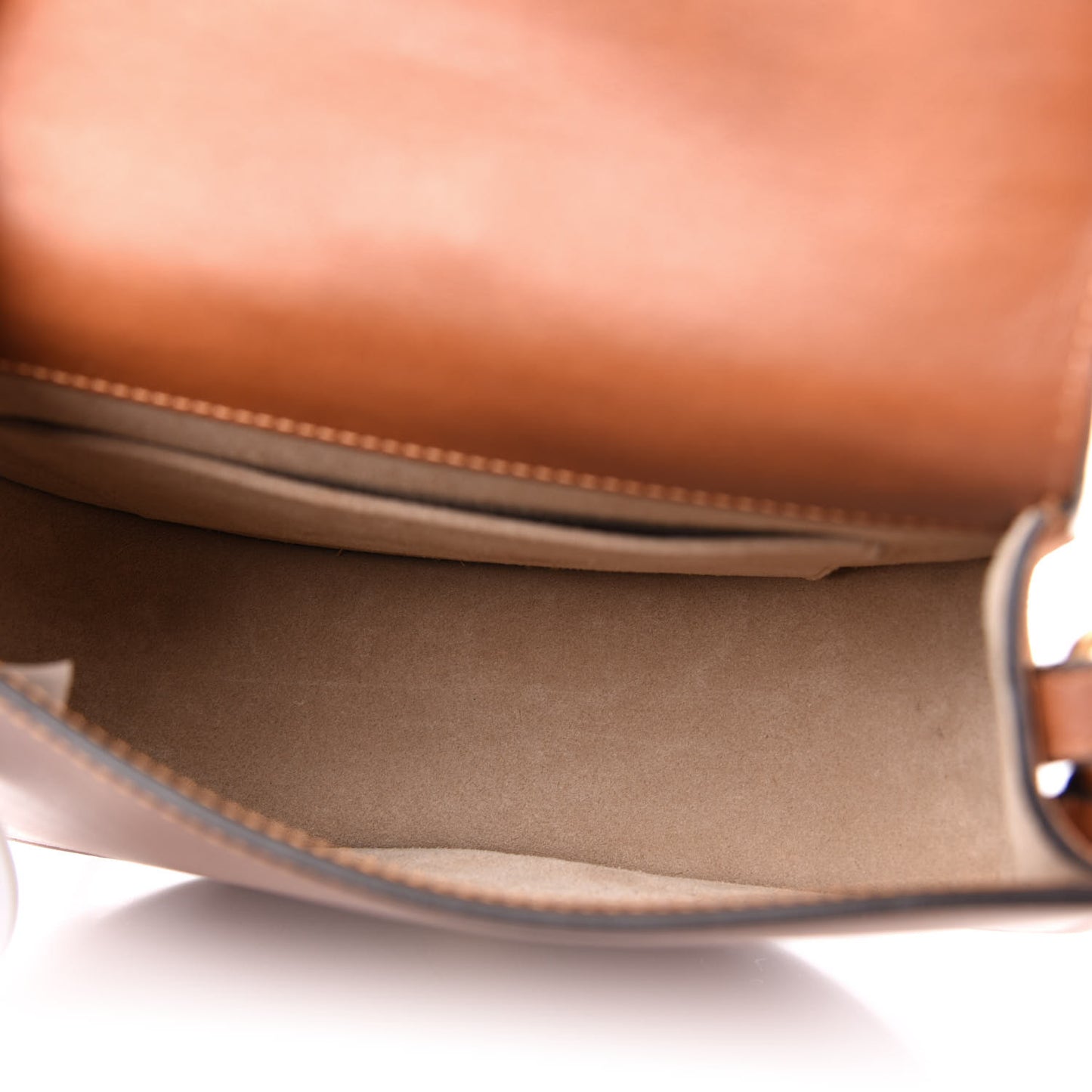 Calfskin Suede Medium Nile Bracelet Bag Caramel