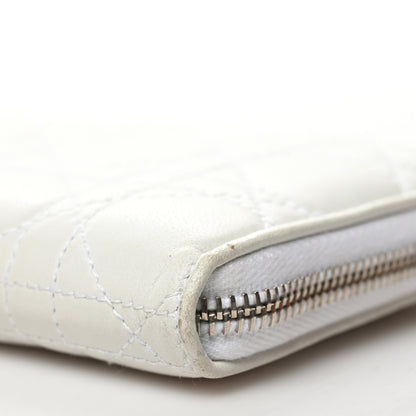 Christian Dior Lambskin Cannage Lady Dior Zip Wallet White 8 of 11