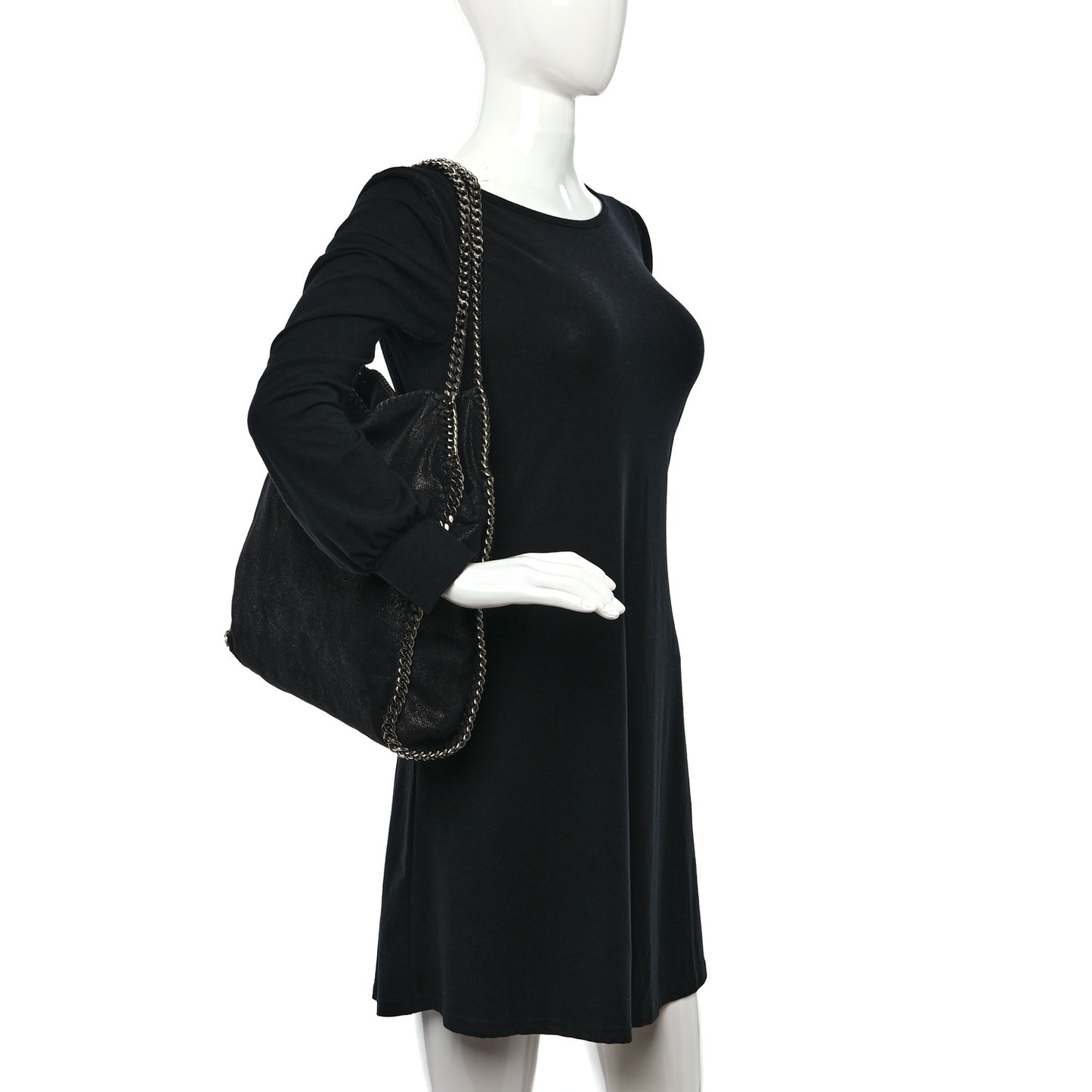 Shaggy Deer Falabella Fold Over Tote Black